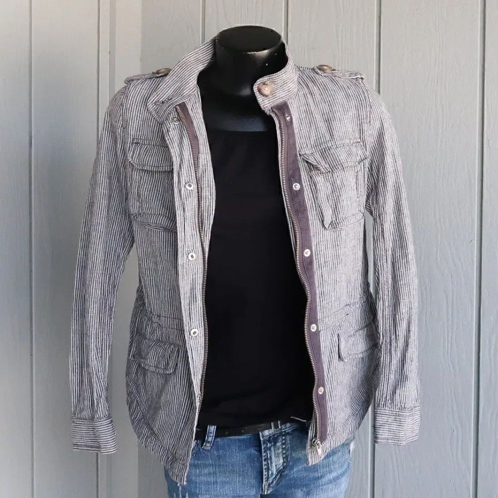 LOFT Denim Pin Stripe Conductor Jacket - Picture 2 of 12